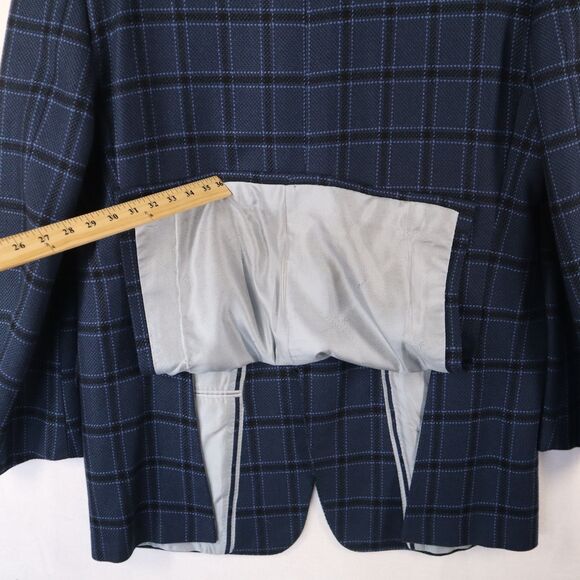 Stefano Ricci Men's 46 (EU58) 100% Cashmere Blue Plaid Sport Coat Blazer Jacket - Picture 10 of 14